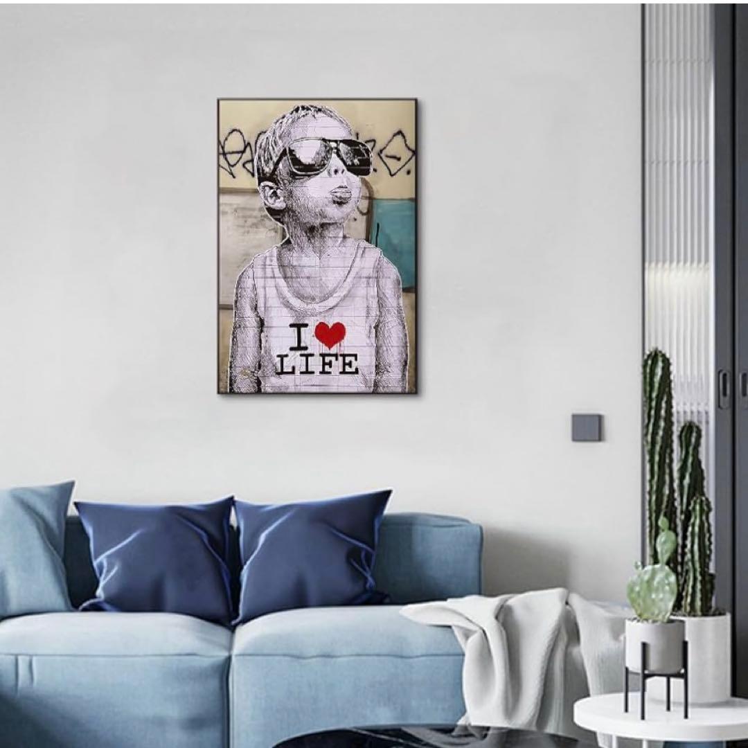 アートパネル Banksy バンクシー 愛とお金 パネル 飾り絵 ポスター