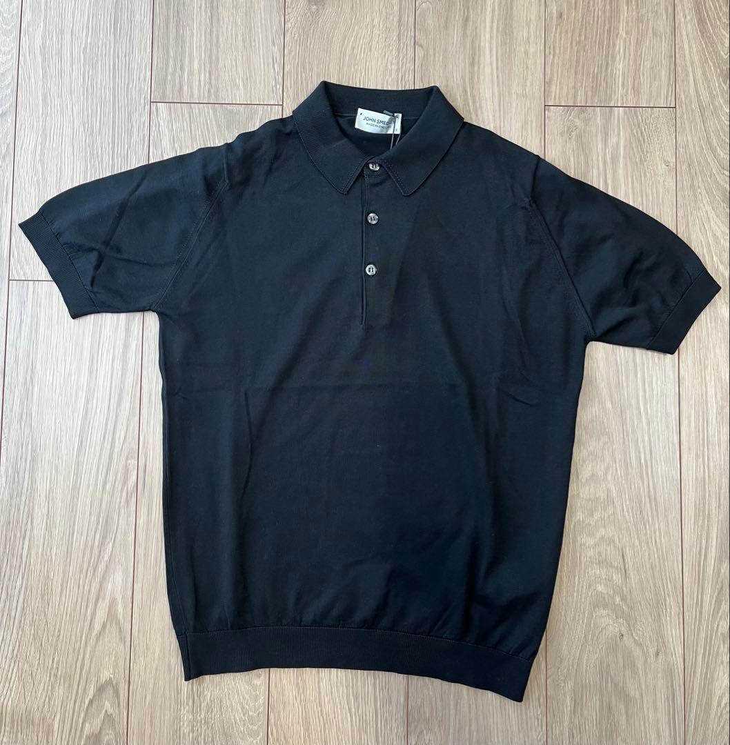 JOHN SMEDLEY ジョンスメドレー ブラック コットン ポロシャツ