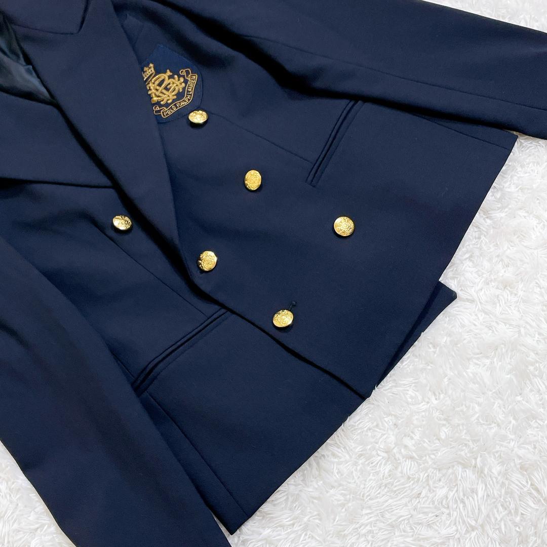 極美品✨ポロラルフローレン レディース ダブルブレステッドクレストブレザー M