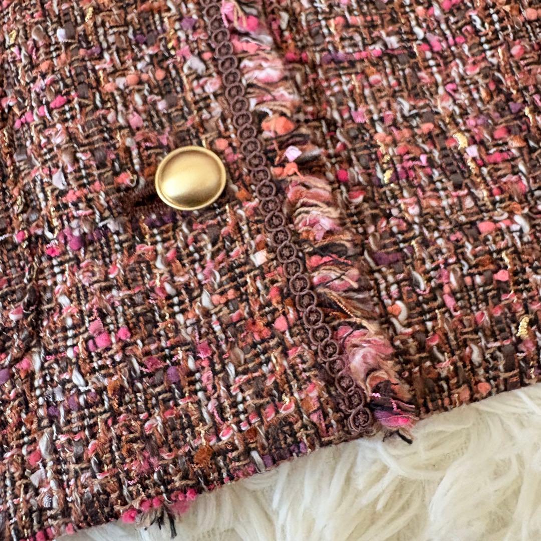 未使用級✨ 自由区　24AW ラメノットファンシーツイードジャケット　38￼/M