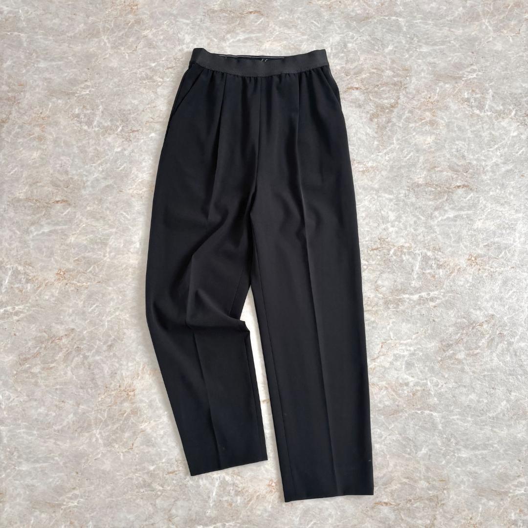 名品✨Heve エブリデイパンツ 38 黒 ウエストロゴ ストレッチ 美品　学校