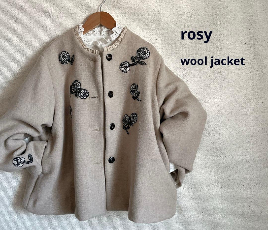 ミナペルホネン　rosy ウール　ジャケット　コート　総裏　ハンドメイド