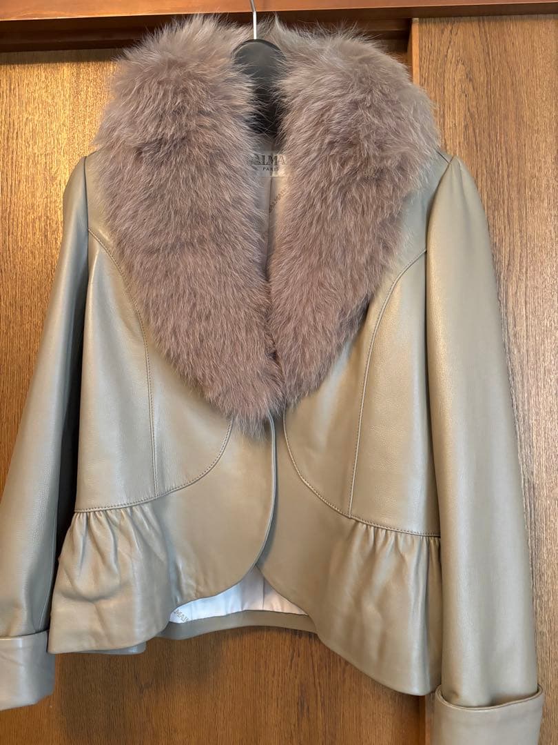 ファー付き羊革ジャケット