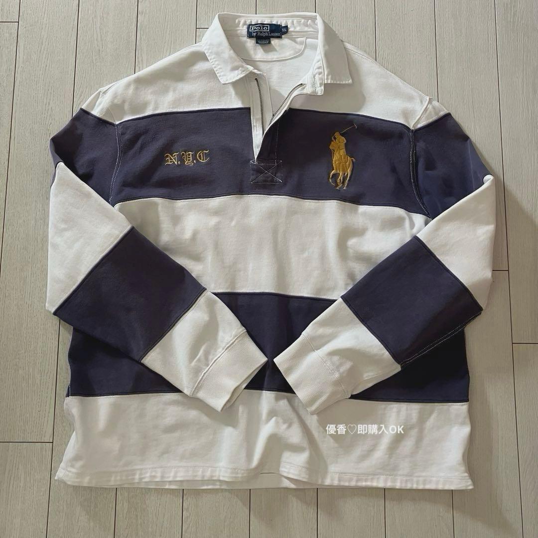 レア 90s NYC限定 ポロバイラルフローレン ラガーシャツ ビッグポニー