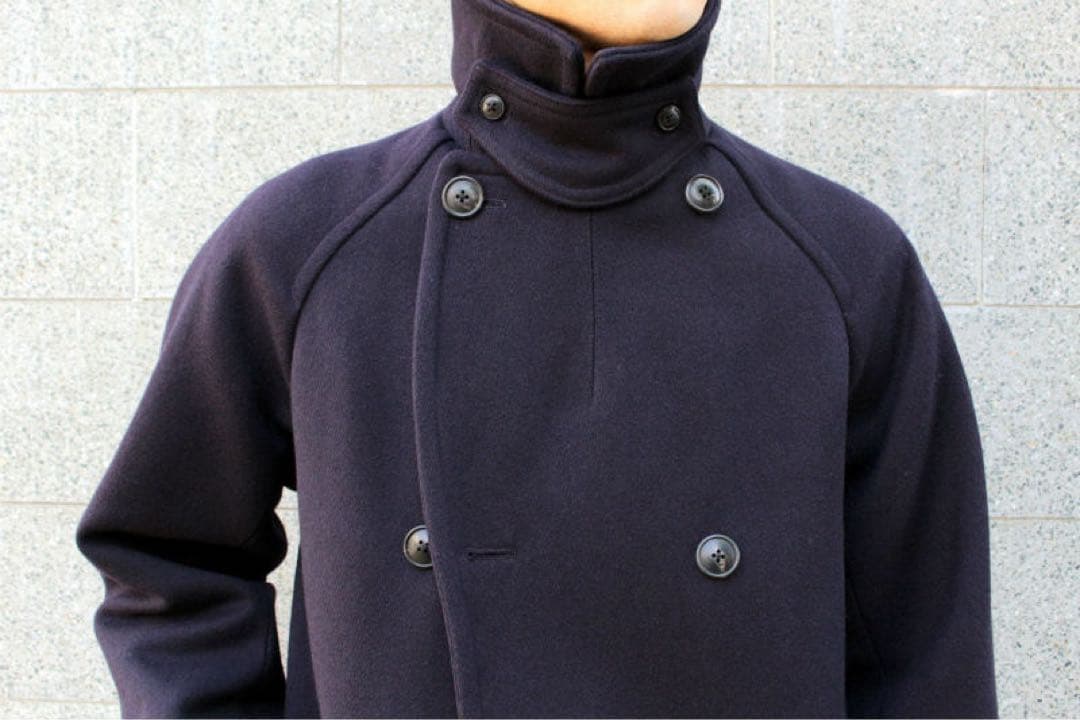 COMOLI キャバリーメルトン ダブルブレステッド ピーコート サイズ1