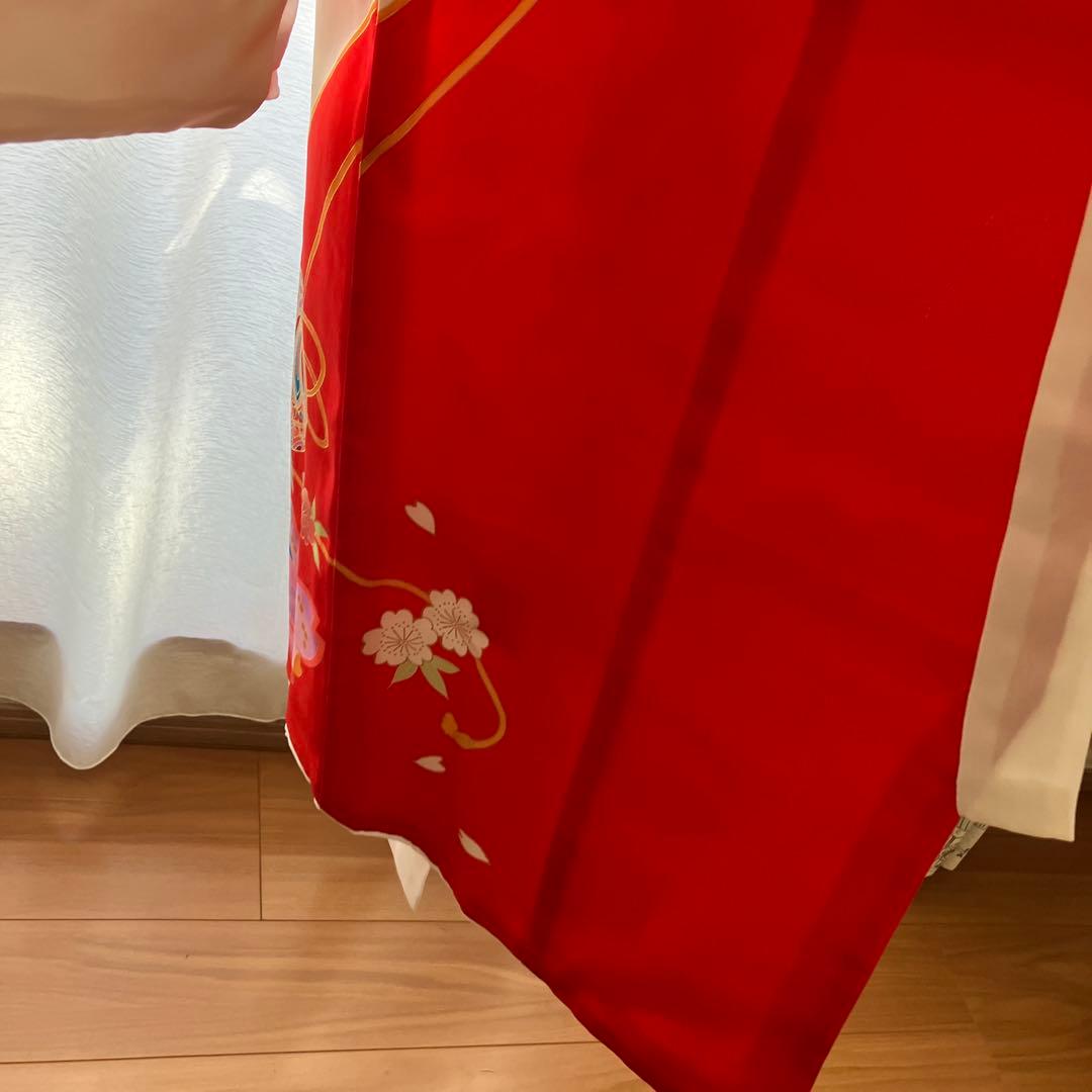 あこがれゆめ　お宮参り 女の子 着物 女児祝着 正絹 のしめ 初着 産着　白地