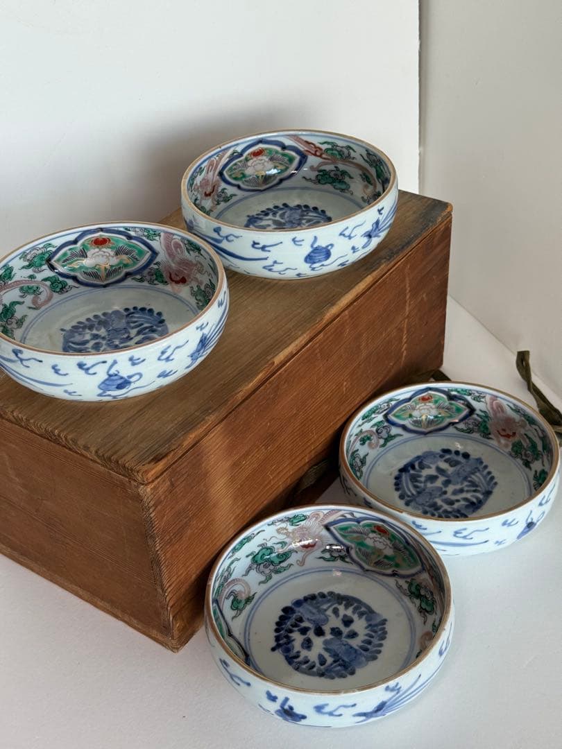 古伊万里　染錦鉢4直径約15㎝