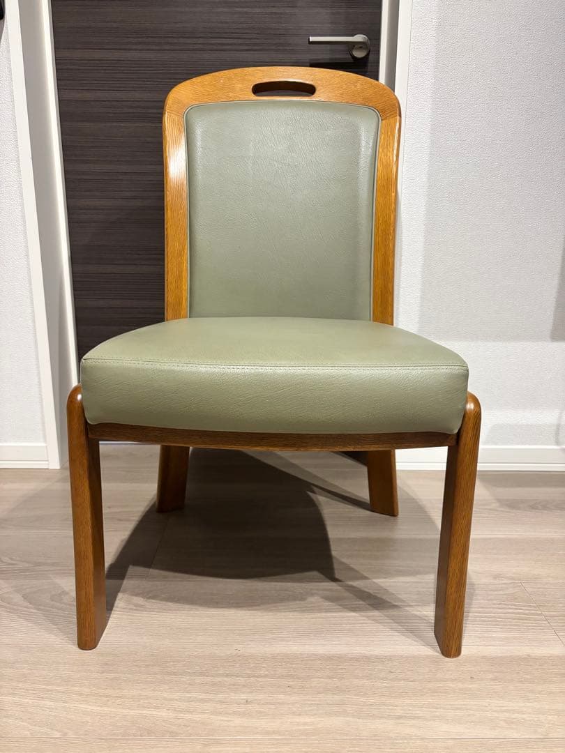 浜本工芸 ダイニングチェア 2800 ダークオーク レザー グレー