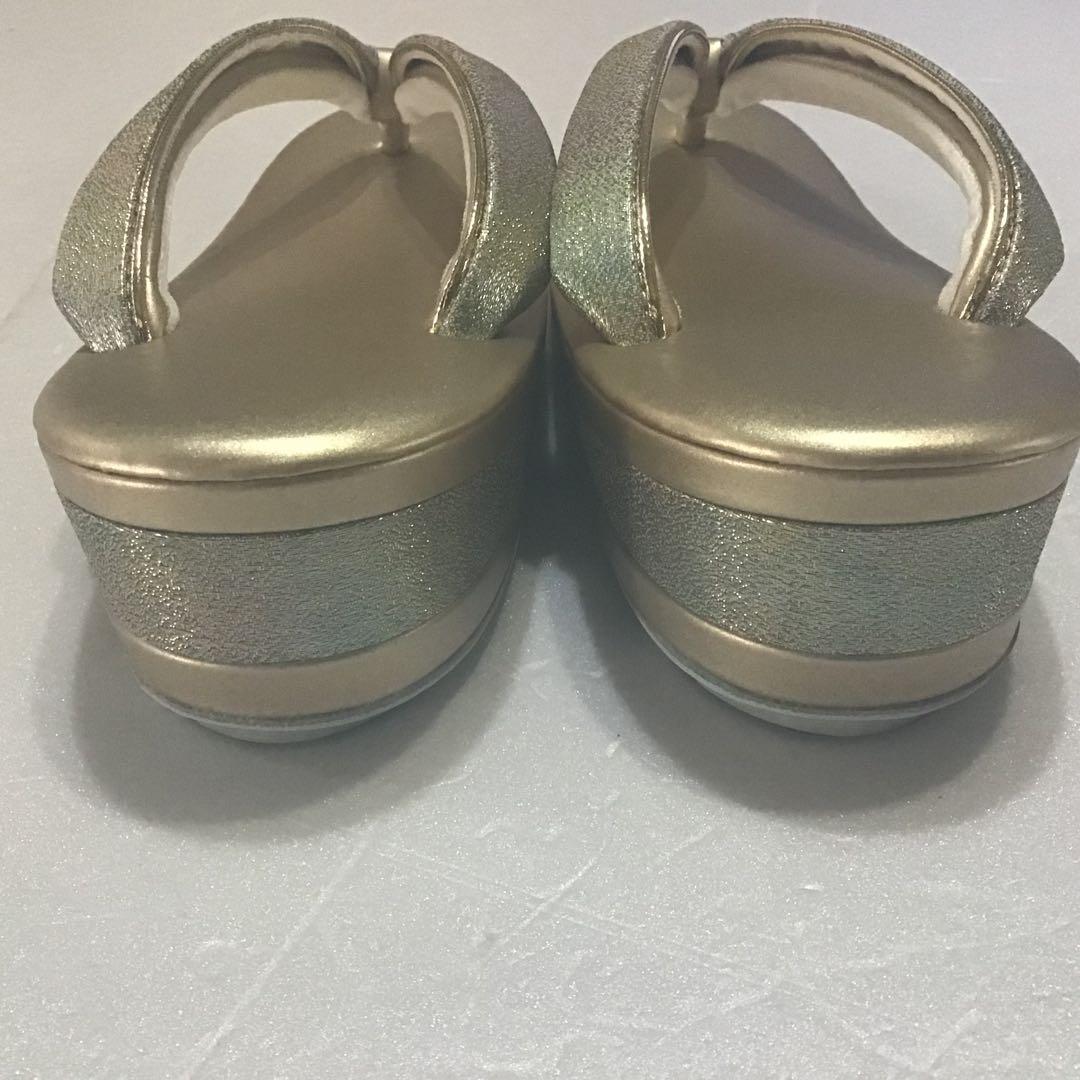 高級バッグ草履セット　ゴールド　西陣？　超美品　599-4