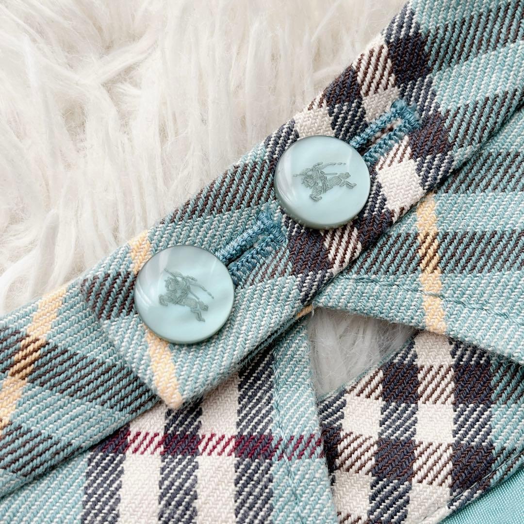 【美品】バーバリー ロングワンピース ノバチェック ロゴ刺繍 希少カラー 38