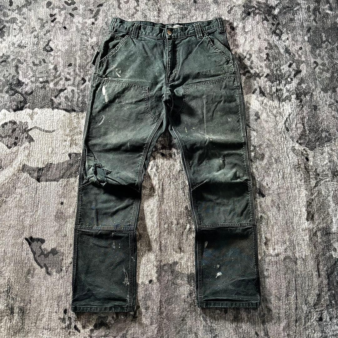 コメ欄セール！一点物 良フェード ダブルニー B134 ダック地 雰囲気系