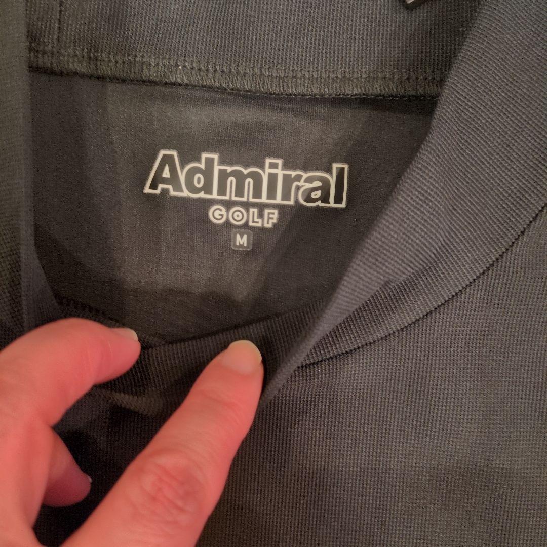 【新品】アドミラルゴルフ メンズ 長袖モックネックシャツ М黒