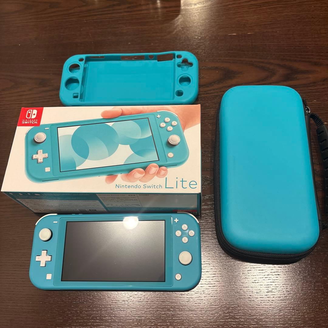 Nintendo Switch Lite ターコイズカバー付本体初期化済み底値‼︎