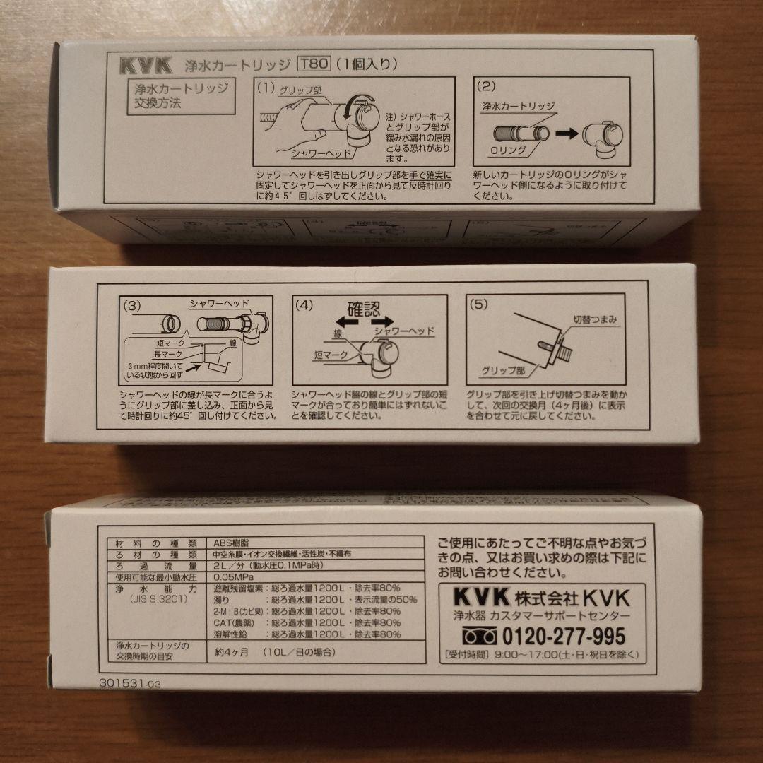 KVK浄水カートリッジ【純正品】T80×3本