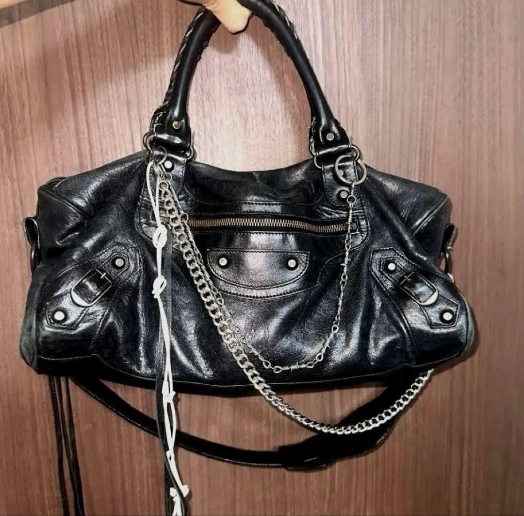 バッグ Balenciaga City bag Boston BLACK