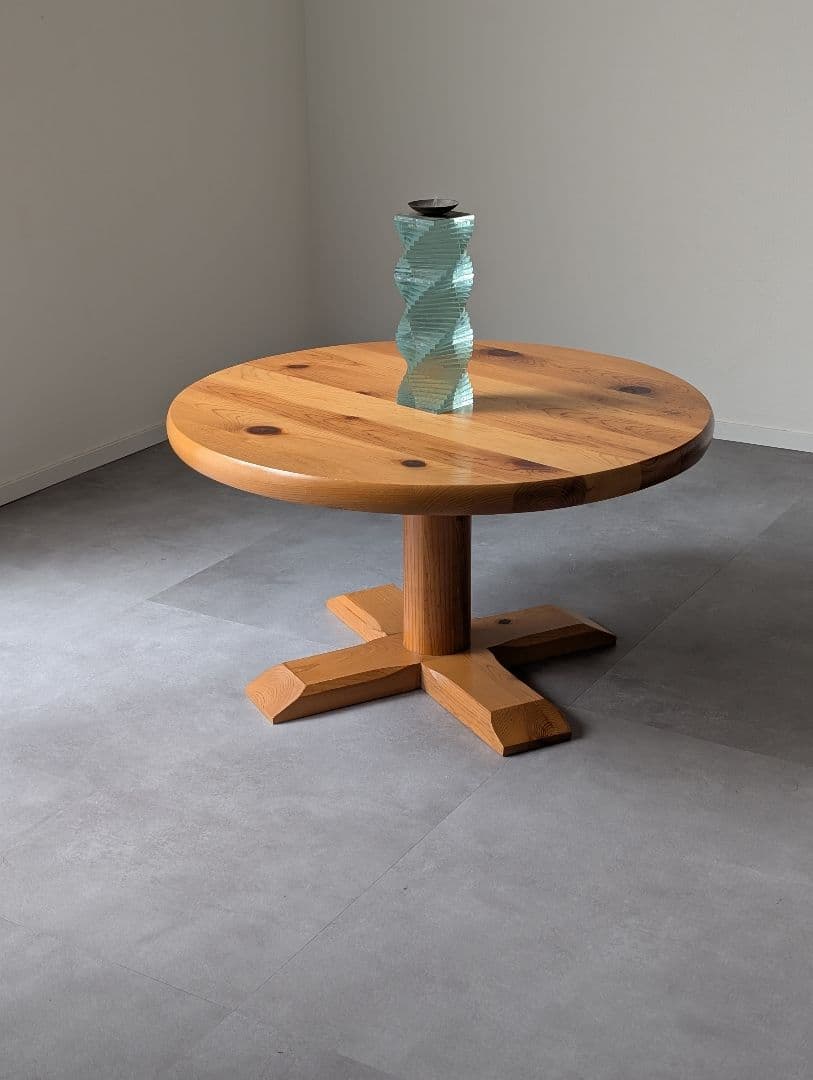 USED/無垢 パイン ラウンドローテーブル フレンチミッドセンチュリー 北欧