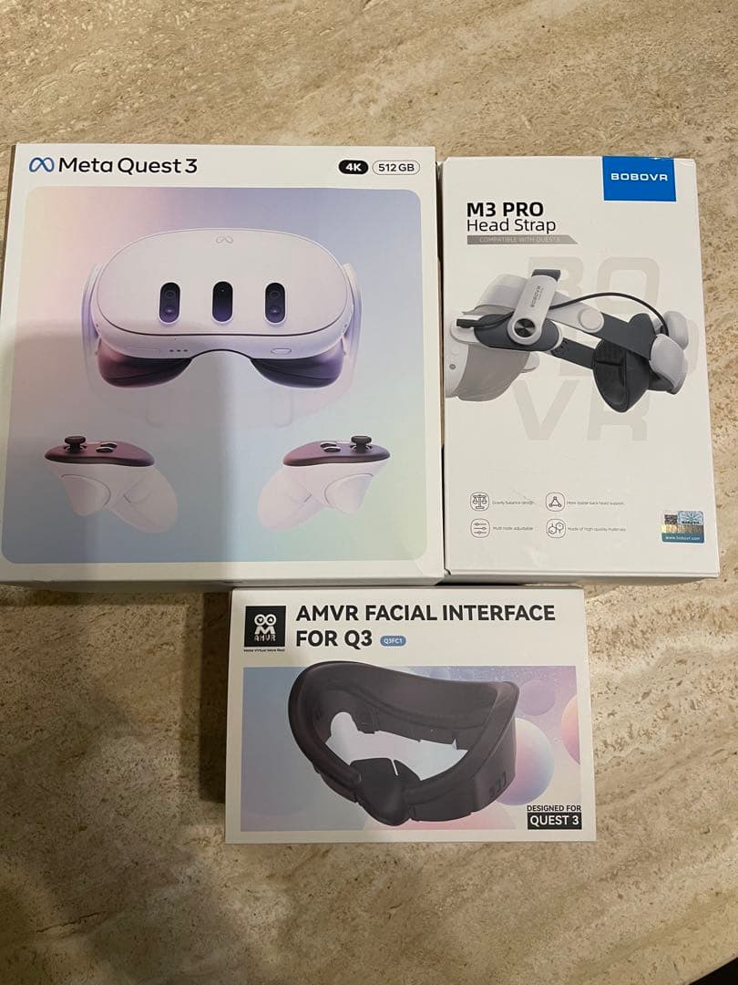 メタクエスト3(512GB)＋バッテリー付きストラップ＋フェイスクッション
