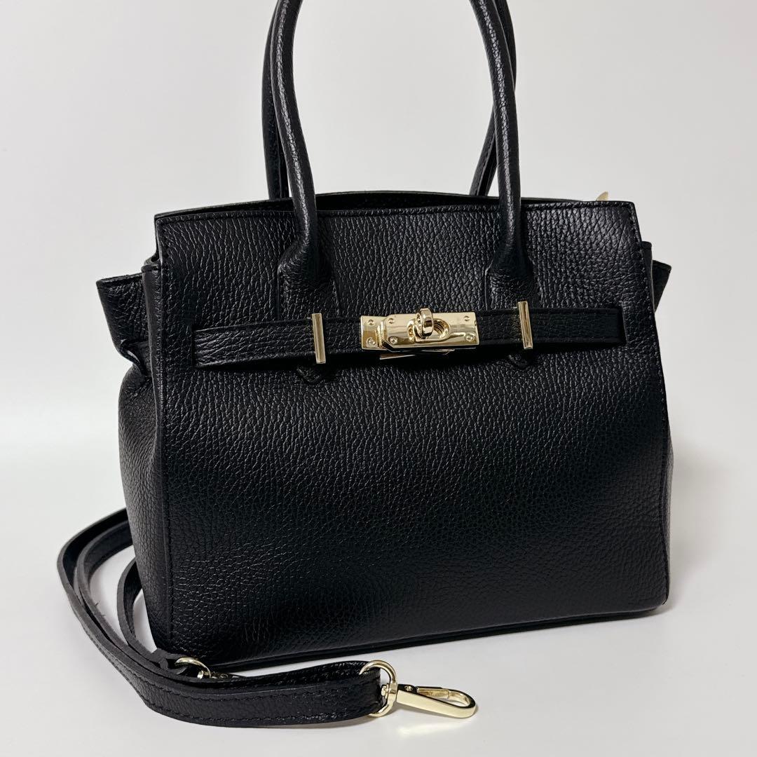 【極美品】AULENTTI トートバッグ　ショルダーバッグ　ベルト　ブラック