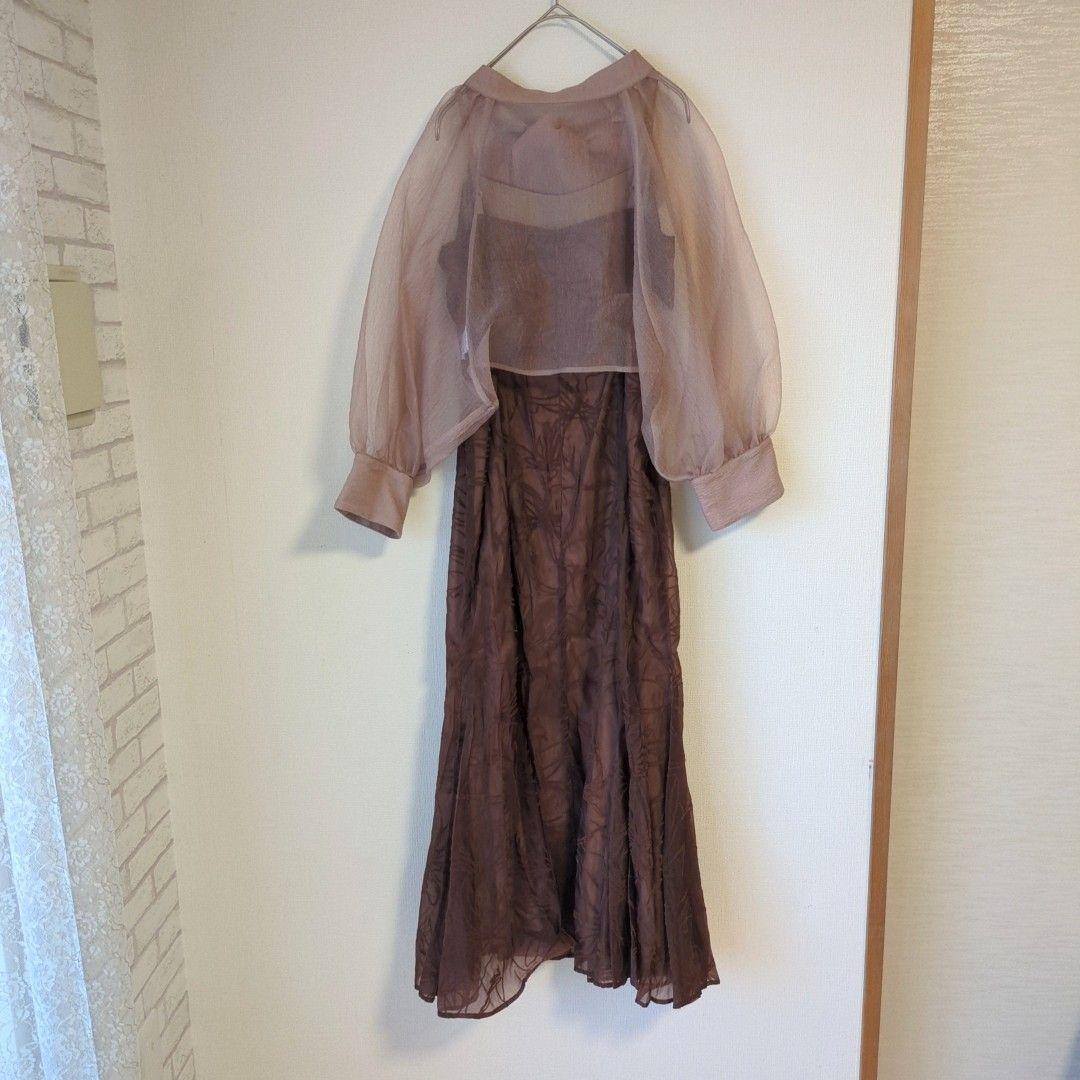 美品 カナ ボウタイ リボン ボレロ ワンピース S お呼ばれ オケージョン