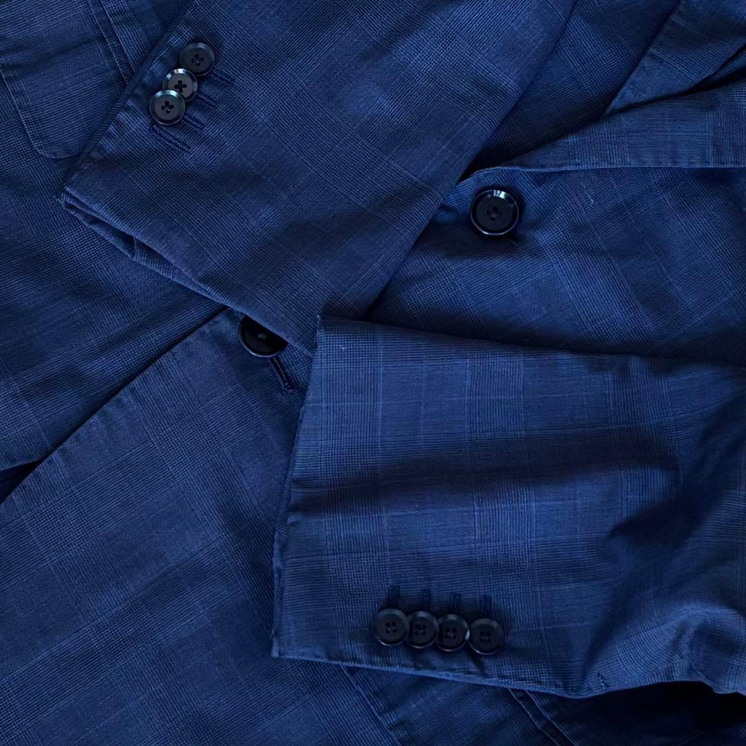 ✨ゼニア生地✨トゥモローランド　テーラードジャケット シルク混 チェック 46