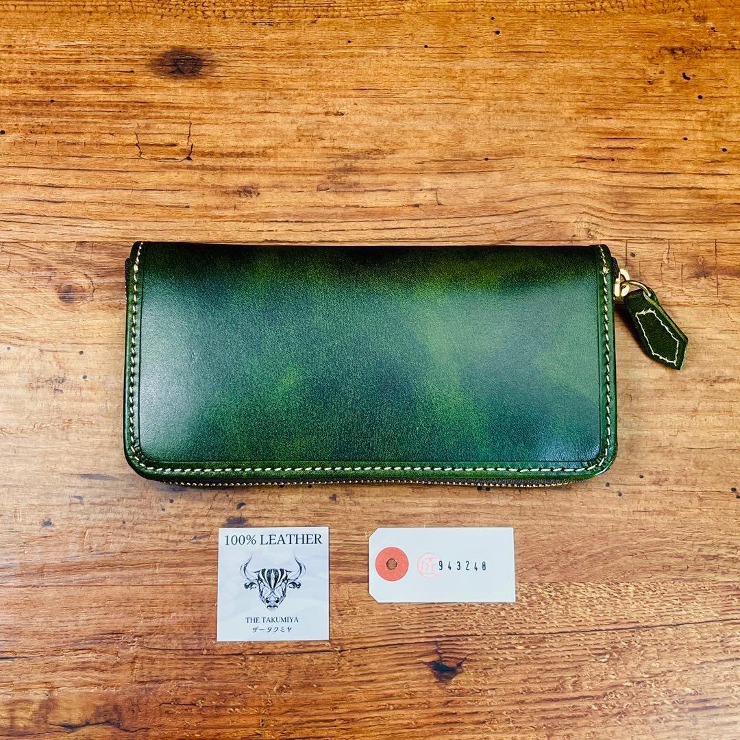 サドルレザー ラウンドファスナー メンズ財布 長財布 本革 ハンドメイド YKK
