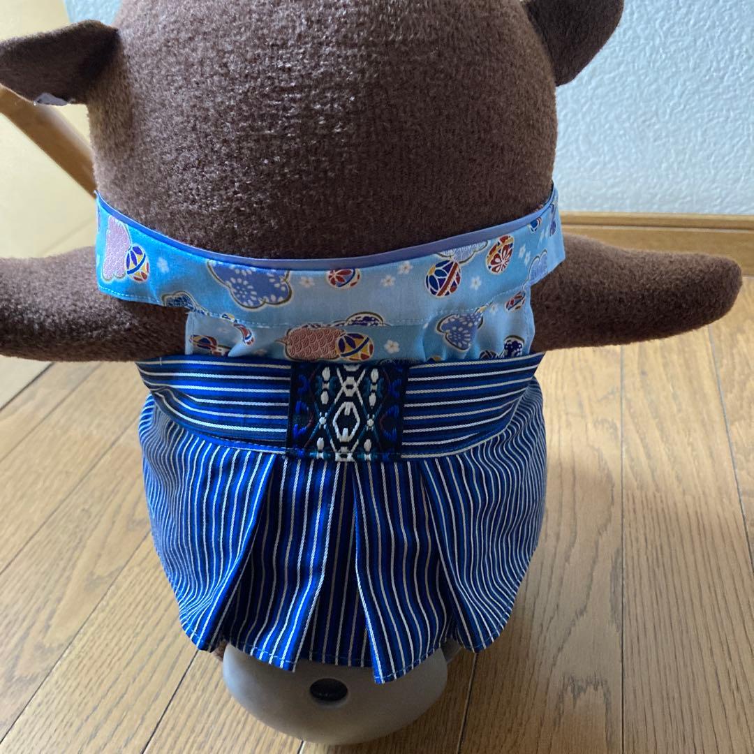 ラボット　服　lovot 青　紗綾形　羽織　袴　手毬梅インナー水色