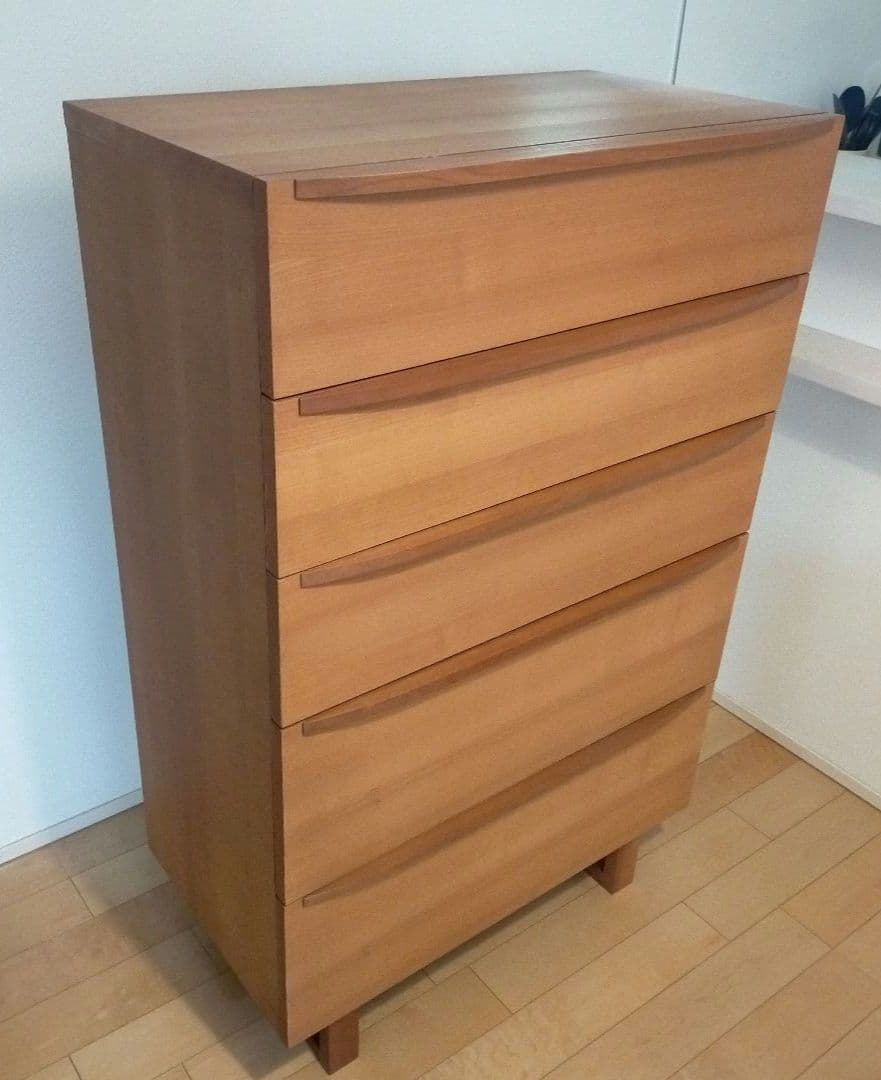 並文鳥●unico LUNE ウニコ　ルーン　5段チェスト【廃盤品】