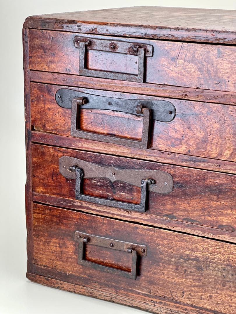 江戸期 欅(ケヤキ) 小引出し時代箪笥 7杯 アンティーク　骨董品　江戸時代