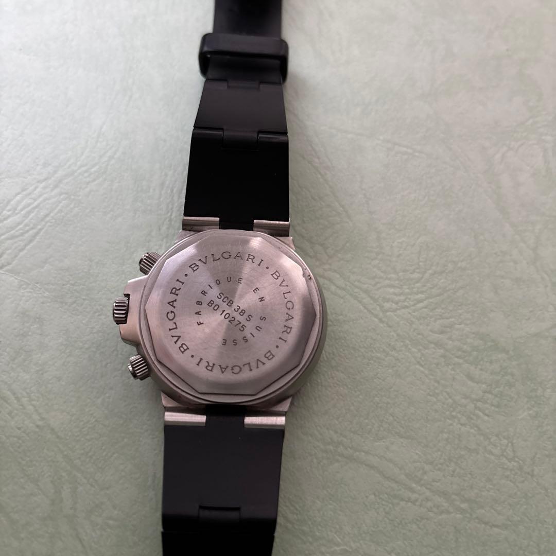 BVLGARI ディアゴノ自動巻き ブラックラバーベルト 時計