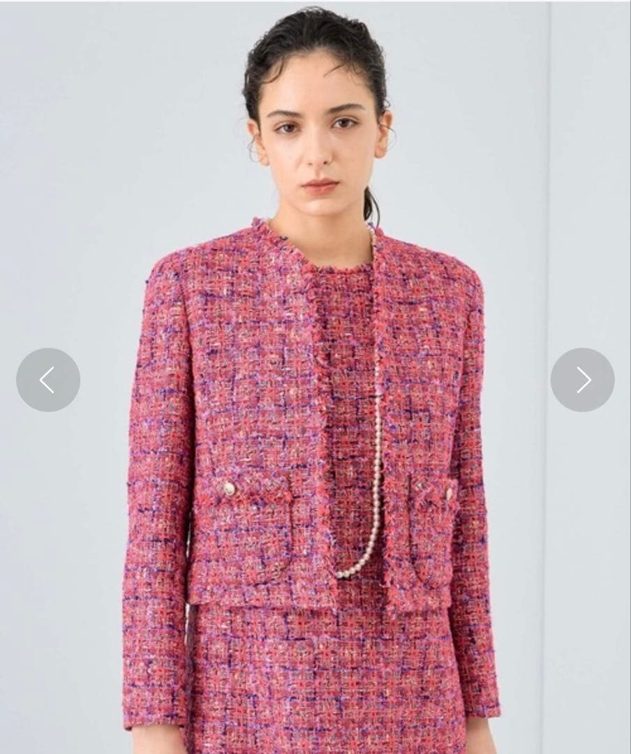 2023年モデル☆ ANAYI ネオンツイードノーカラー ジャケット