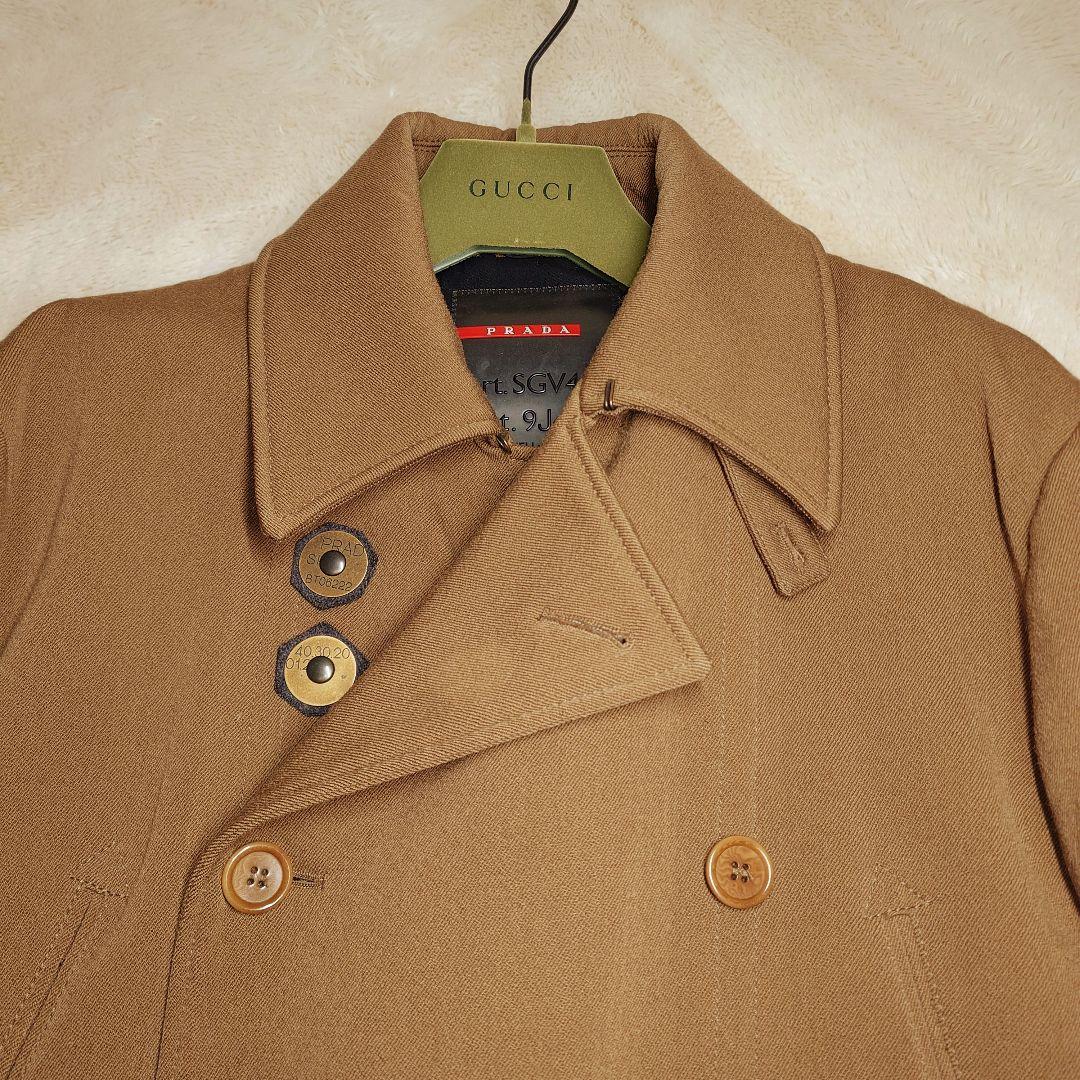 希少 PRADA SPORT 00s Pコート ウールコート メタルボタン