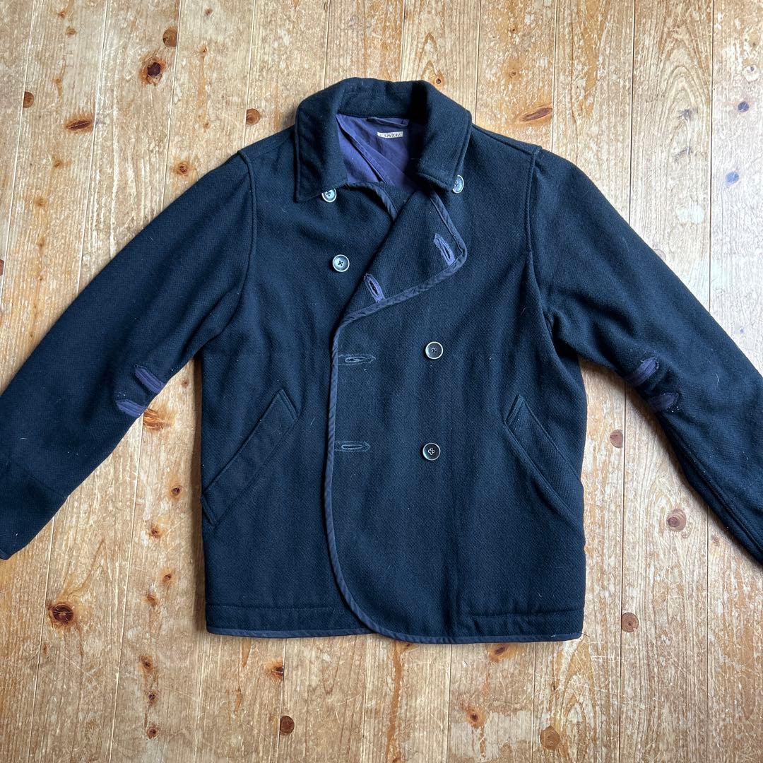 キャピタル　黒いウールダブルブレストピーコート