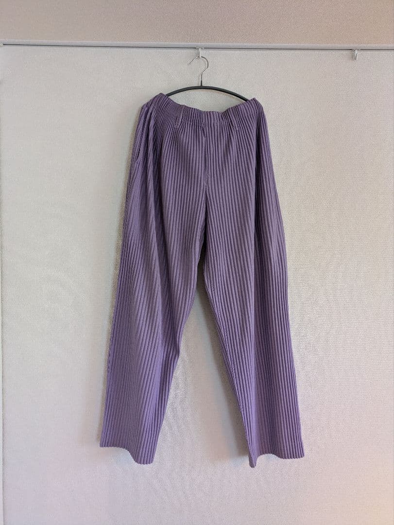 【価格更新】HOMME PLISSE 紫 ストライプ サルエルパンツ サイズ3