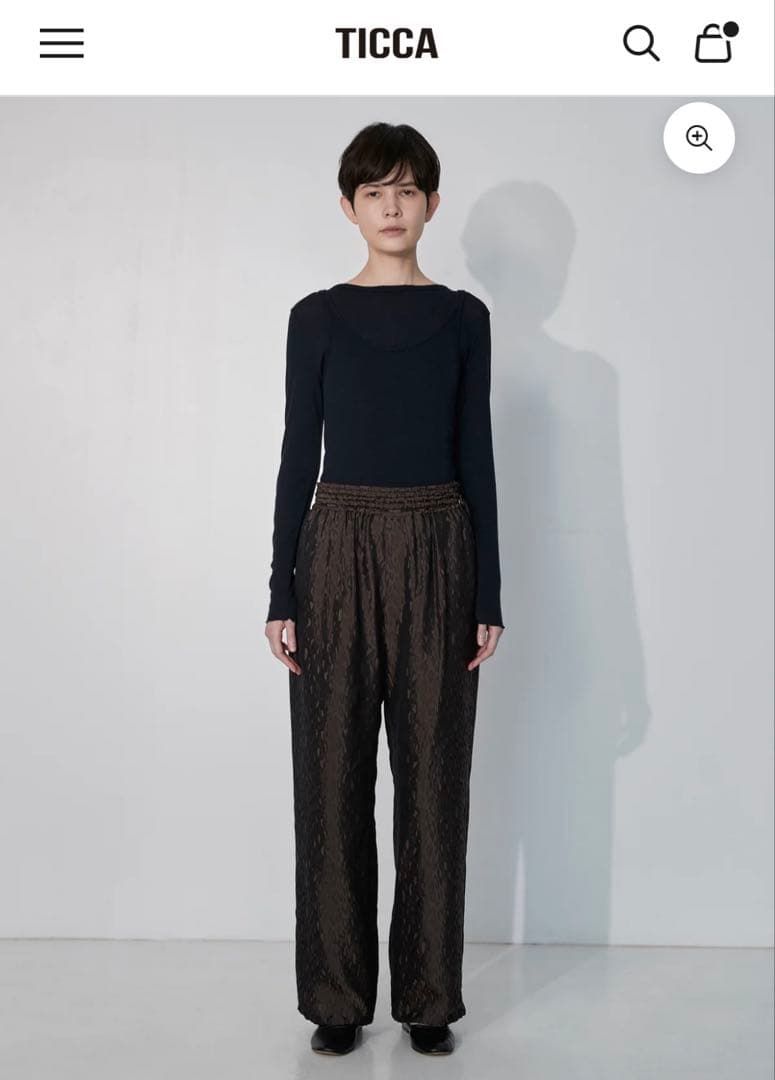 TICCA レオパード柄 ワイドパンツ