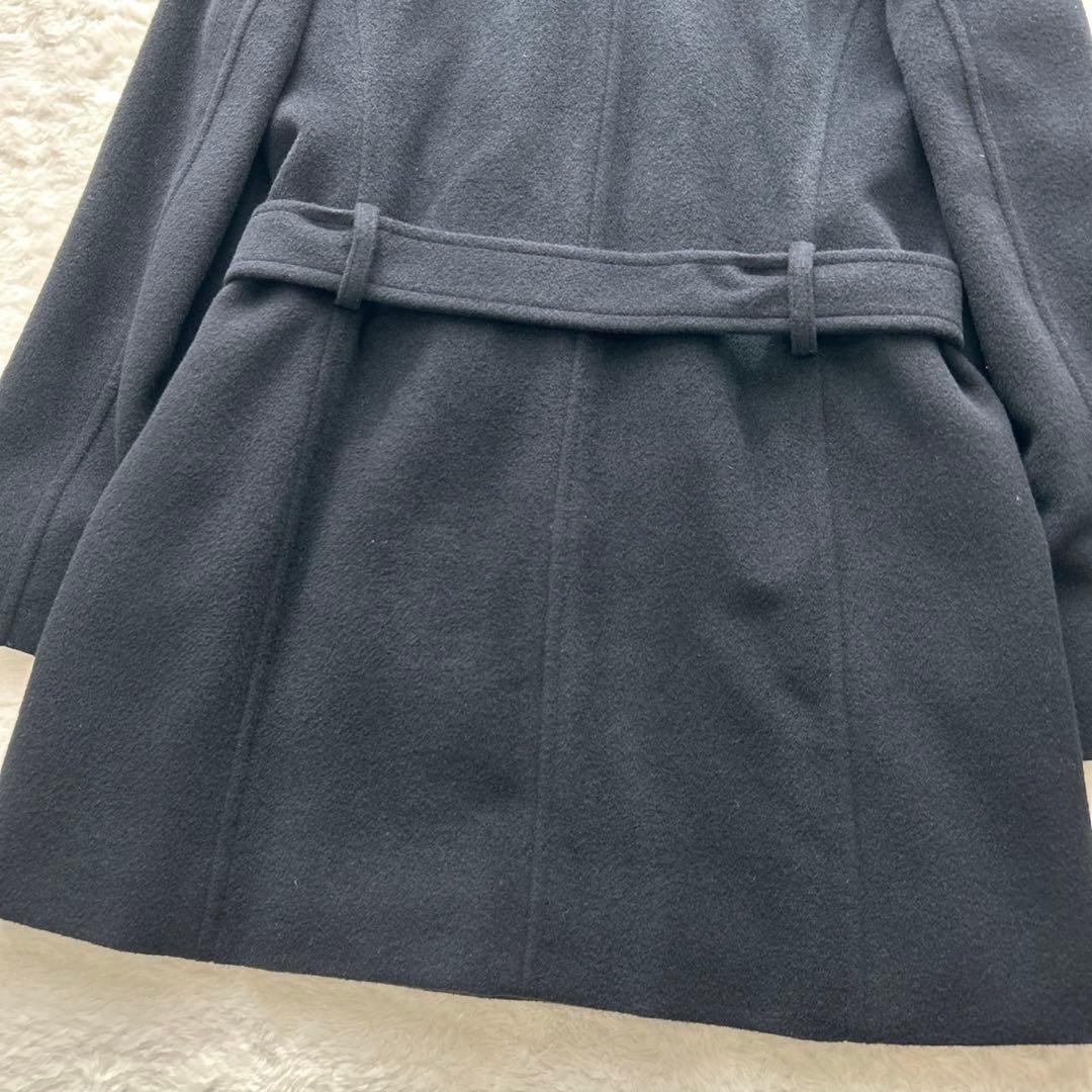 【極美品】BURBERRYLONDON Pコート　アンゴラ ノバチェック 黒38