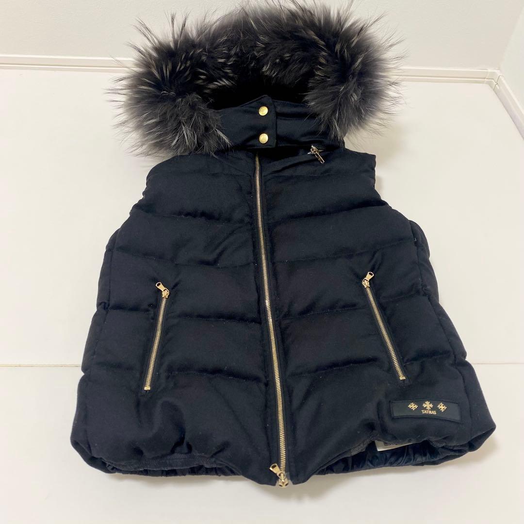 タトラス ダウンベスト　ルセラ　LTA20A4572 黒　M 01 ファー付き