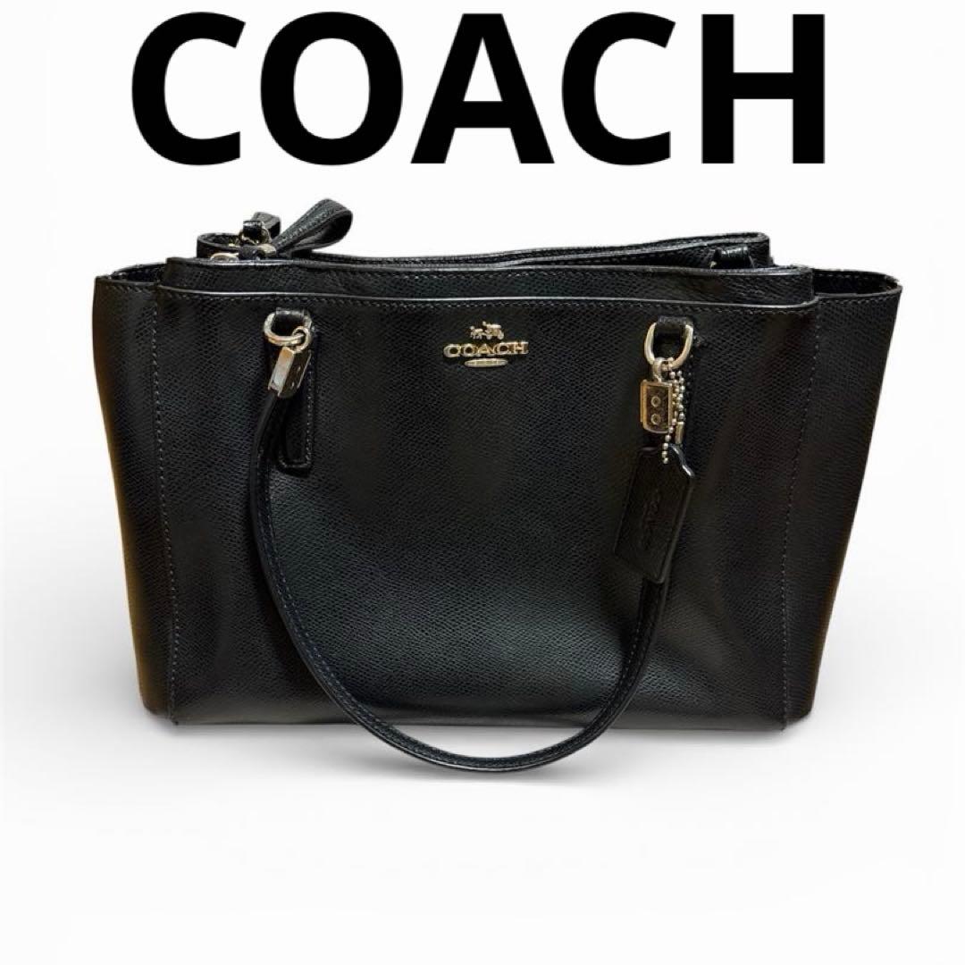 COACH コーチ　トートバッグ 型押し ブラック