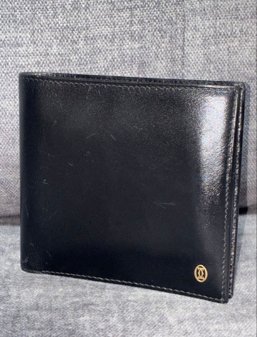 Cartier カルティエ パシャ レザー 二つ折り 財布 ブラック #s17