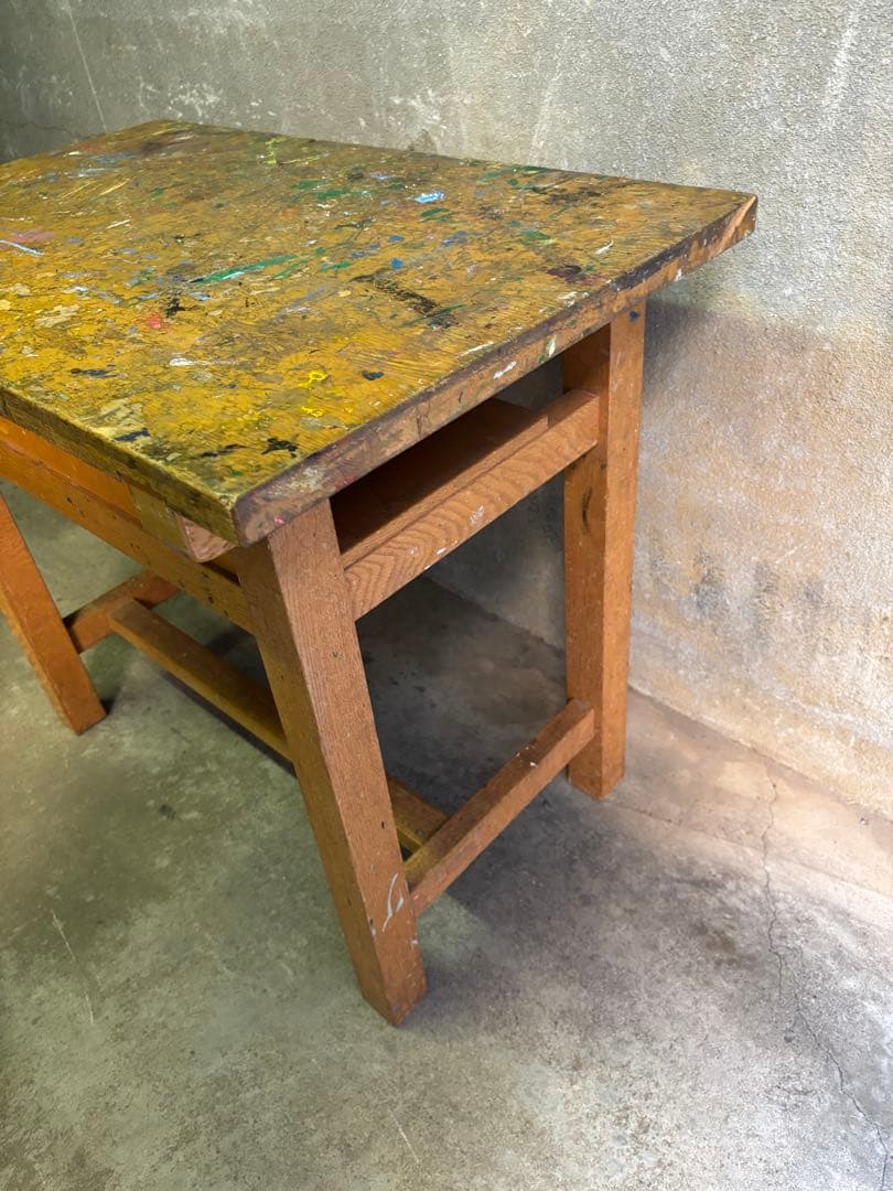 図工机　図工室　机　テーブル　作業机　レトロ