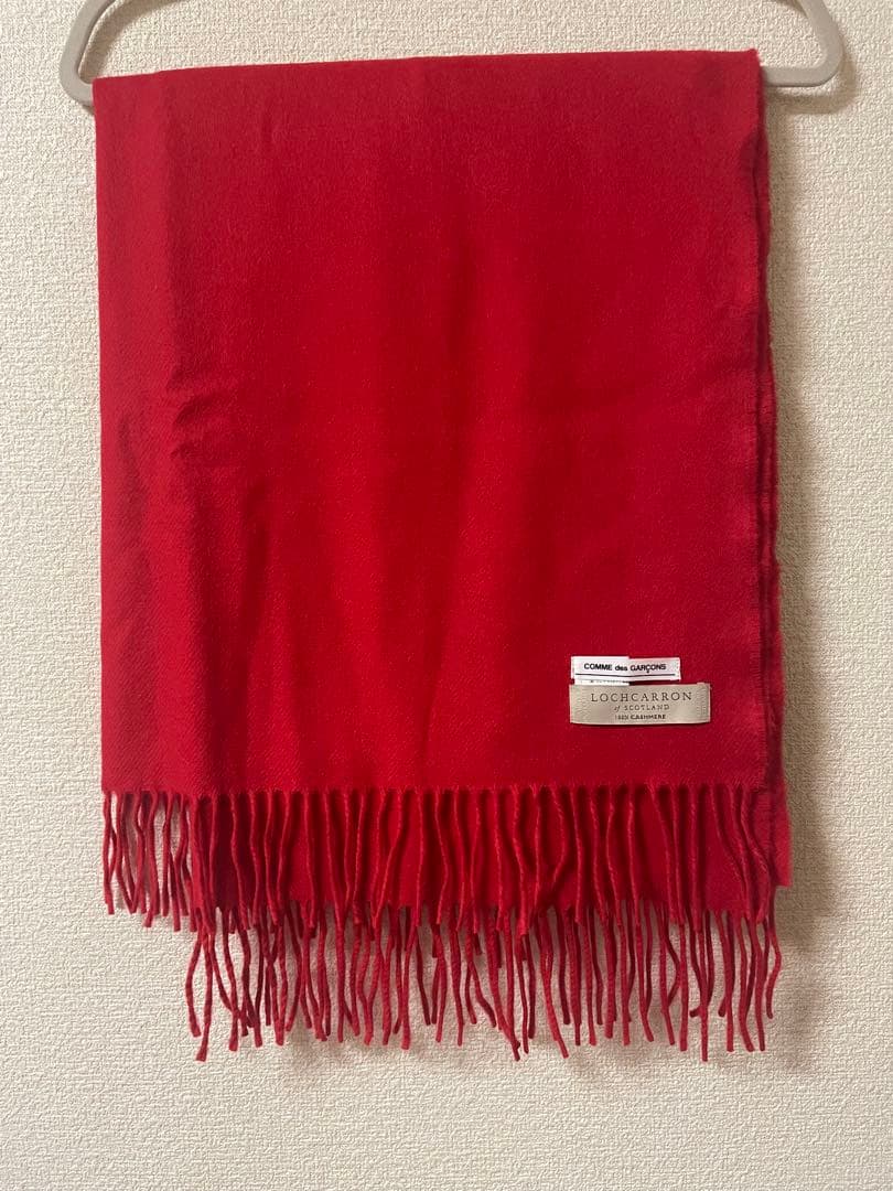 COMME des GARÇONS カシミヤマフラー マフラー　レッド