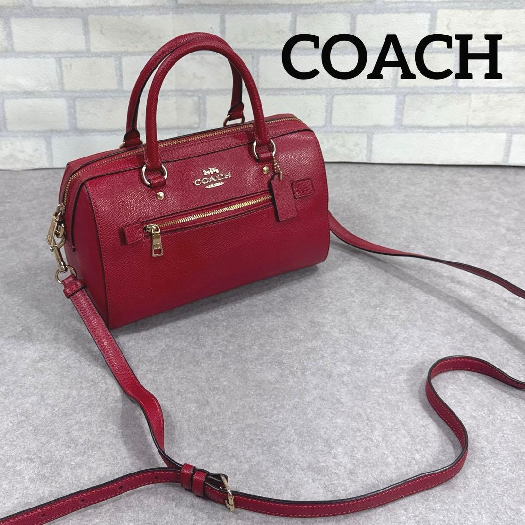 COACH コーチ ローアン サッチェル 2way ショルダーバッグ レッド
