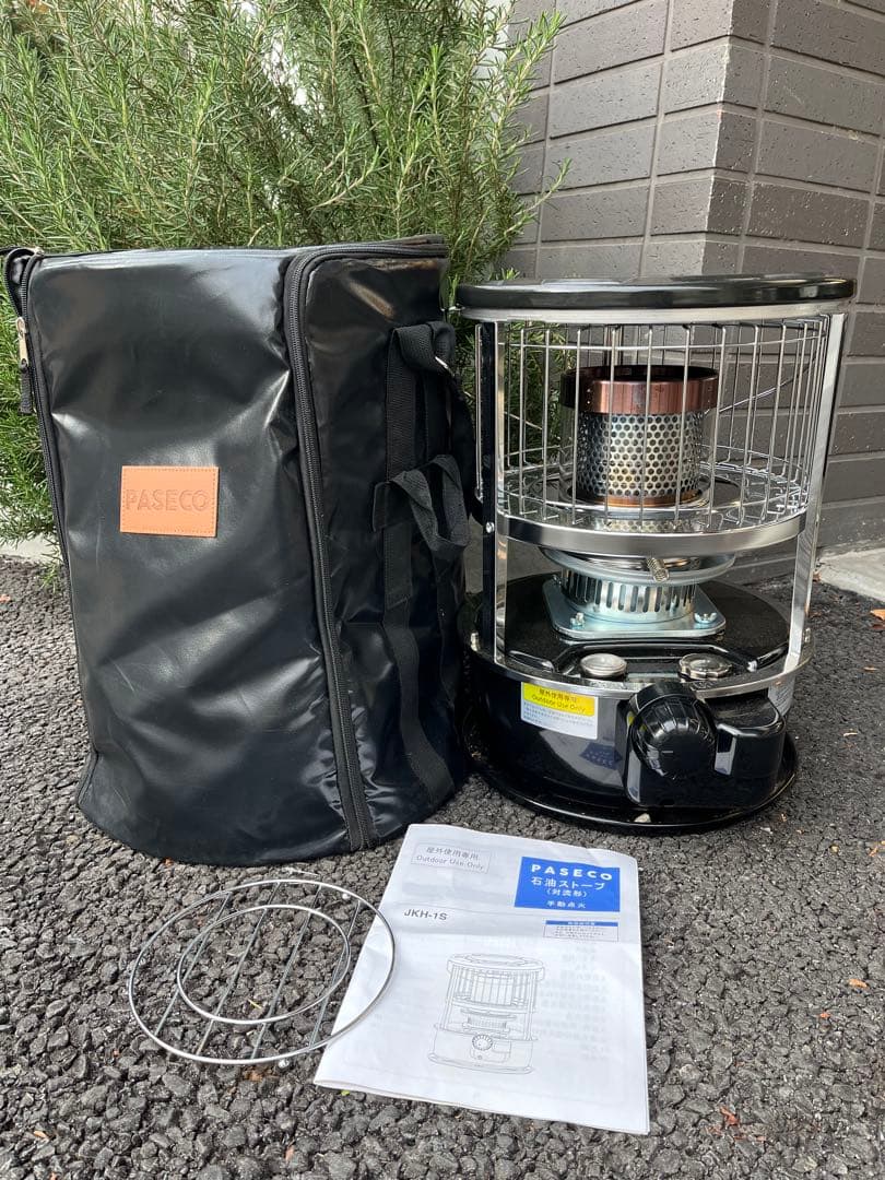 PASCO 石油ストーブ　JKH-1S. 対流式　収納バッグ付き　ブラック