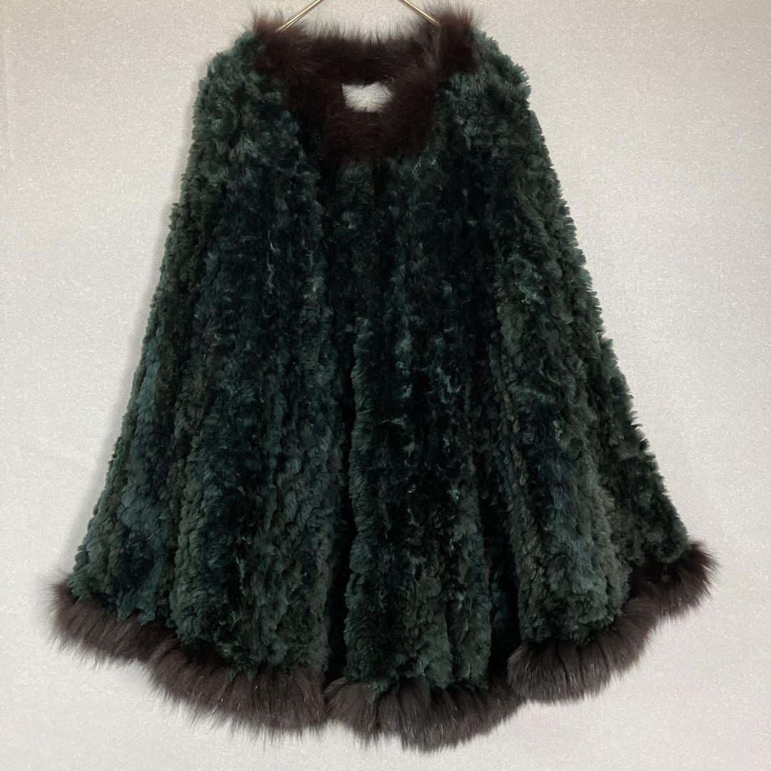 Paula Lishman カナダ製 ビーバー フォックス ニットファーケープ