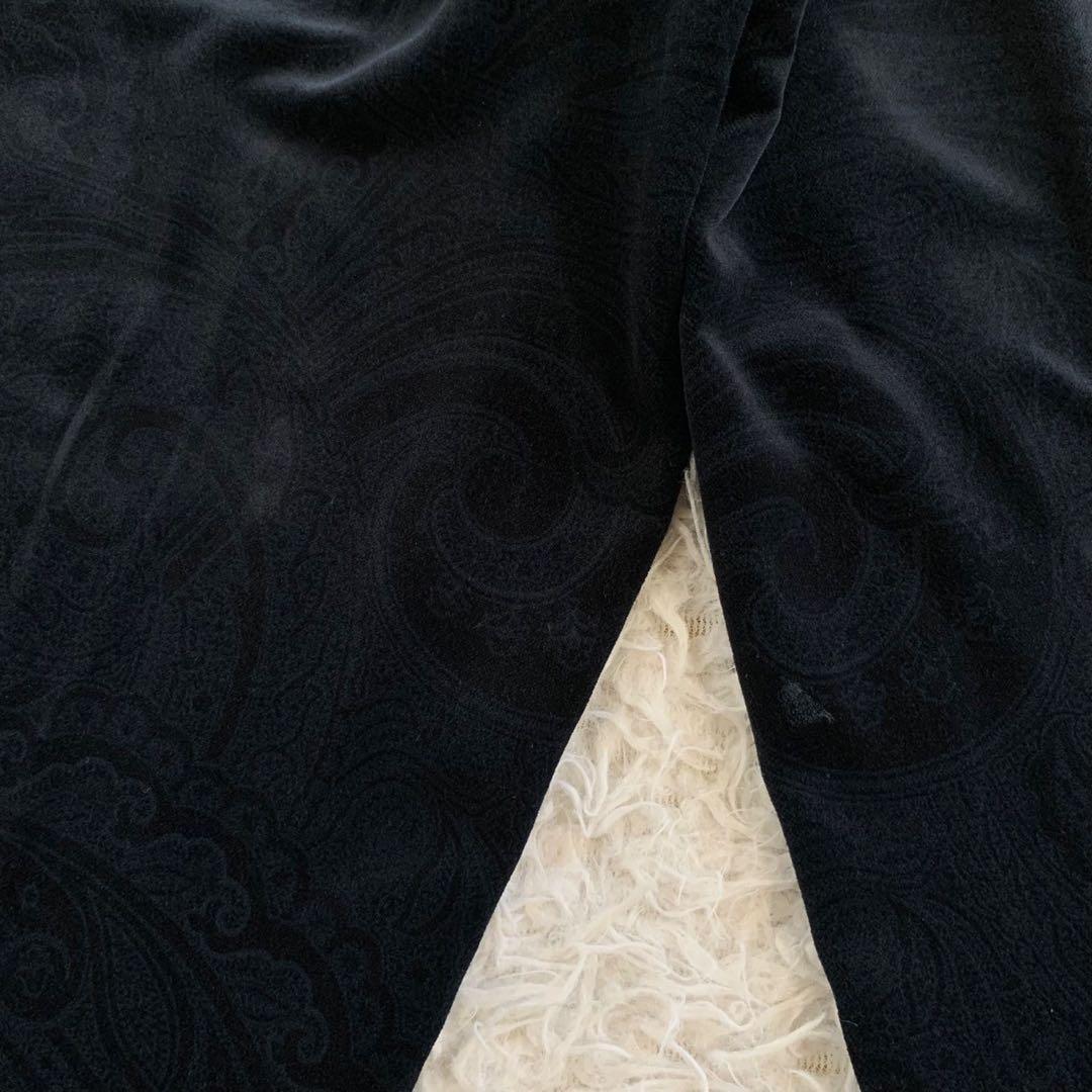 ETRO　エトロ　ベロア　ペイズリー　総柄　メタルボン　スーツ　セットアップ