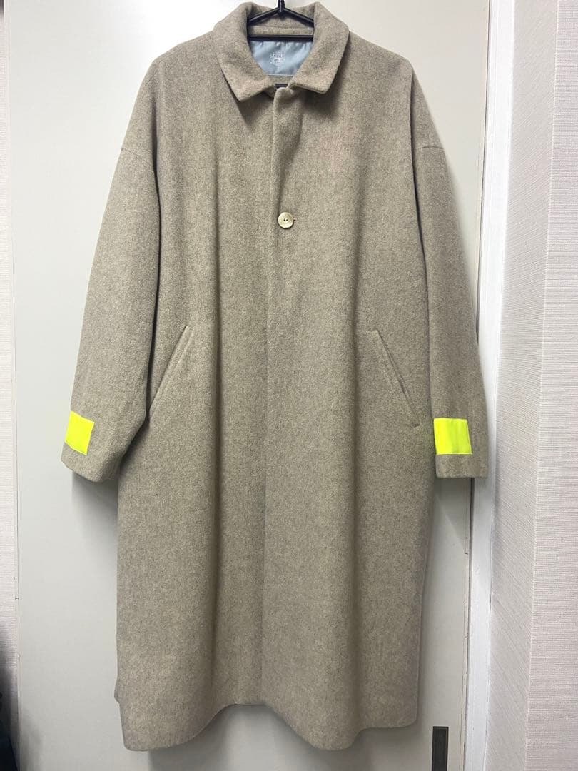 ドゥルカマラ　サイズ0 美品　ベージュ ウール ロングコート 蛍光イエロー