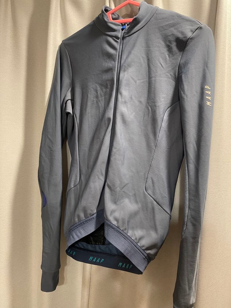  スモーキーブルー 長袖 サイクルジャージ　XS