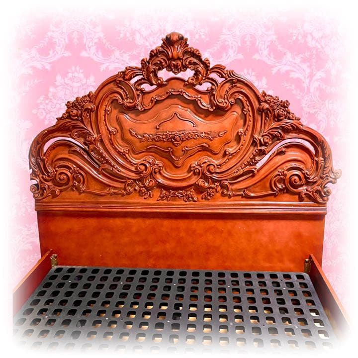 た*ー様 アンティーク 猫脚 装飾 ベッド 寝具 ロココ レリーフ 彫刻 家具