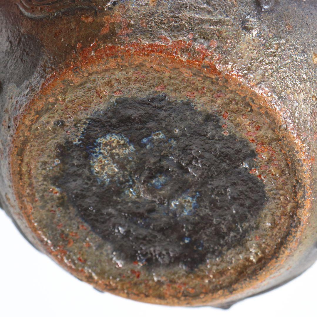 秦蔵六造 鉄瓶 饕餮文 鉄砲口 小振 煎茶道具　N952