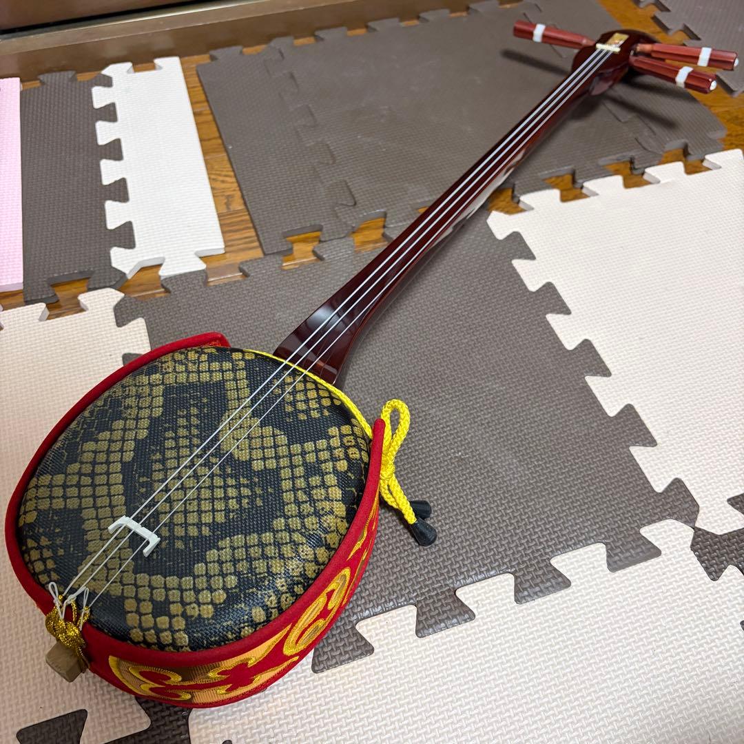 沖縄 三線 人工皮 合皮 琉球 弦楽器　蛇三線