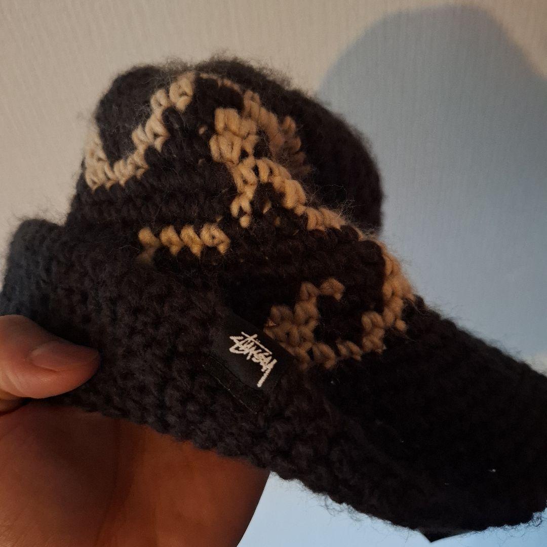 Stussy ニット帽 黒/ベージュ